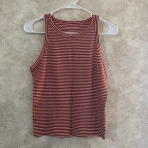 American Eagle Outfitters Rust Striped Tank Top